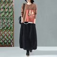 thumbnail image 6 of ZXLBBD Women's Skirt Fall Winter Cord Skirt Women Vintage Midi Long Skirts Female Elastic Waist A Line Pleated Skirt Casual Outdoor Versatile Daily Wear, 6 of 6