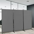 thumbnail image 4 of Karl home Room Divider, 3 Panel Folding Partition Privacy Screens, Portable Freestanding Polyester Wall Divider for Office,Room,Restaurant Separation, 102" W X 71" H (Grey), 4 of 14