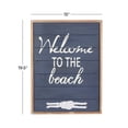 thumbnail image 3 of DecMode Blue Wood Welcome To The Beach Sign Wall Decor, 3 of 8