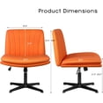 thumbnail image 7 of Waleaf Armless Office Desk Chair No Wheels,PU Padded Modern Swivel Criss Cross Legged Chair, 7 of 7