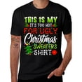 thumbnail image 3 of T-shirt Motif Drôle « Trop Chaud, Ne Porte Pas de Chandail de Noël Laid » - 100 % Coton Noir à Manches Courtes Col Rond Veste Décontractée, design des Fêtes, Lavable à la machine pour Hommes et Femmes - Cadeau des Fêtes Parfait, Chr, 3 of 4