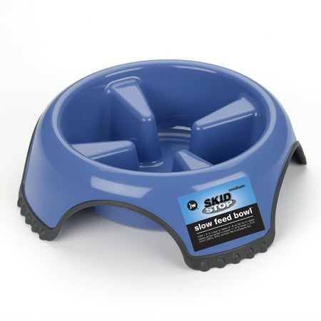 JW Pet Skid Stop Slow Feed Bowl, Medium (Best Things To Feed A Dog)