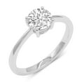 thumbnail image 2 of 1 Carat - Round Cut Lab Grown Basket Regular Shank Setting Solitaire Diamond Engagement Ring in 14K White Gold | E-F Color, VS1-VS2 Clarity (Ring Size: 4.5), 2 of 3
