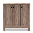 thumbnail image 3 of Baxton Studio Derek Bois Naturel Fini 3 Portes Armoire à Chaussures, 3 of 7