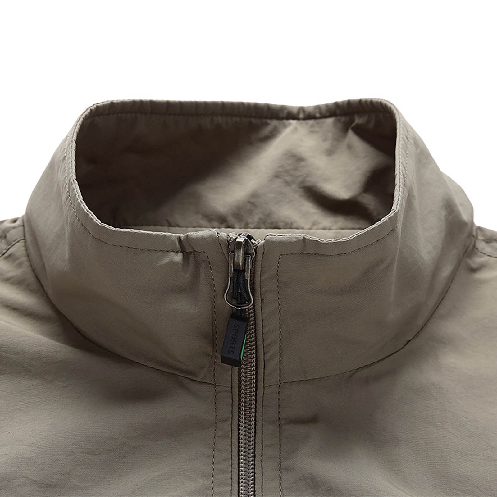 XFLWAM Men's Lightweight Vest Softshell Sleeveless Windproof Jacket with Zipper Pcoket Cycling Travel Hiking Running Golf Khaki XL
