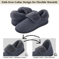 thumbnail image 5 of VANSARTO Mens Knit Bootie Slippers Comfy Casual Memory Foam Boot Slipper Indoor Outdoor House Shoes, Dark Blue, Size 9, 5 of 7