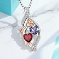thumbnail image 3 of Taioiat Double Birthstone Necklaces for Women 18K Gold Plated Birthstone Rose Flower Jewelry Anniversary Valentines Day Mother's Day Birthday Gifts for Her Wife Girlfriend Mom, 3 of 7