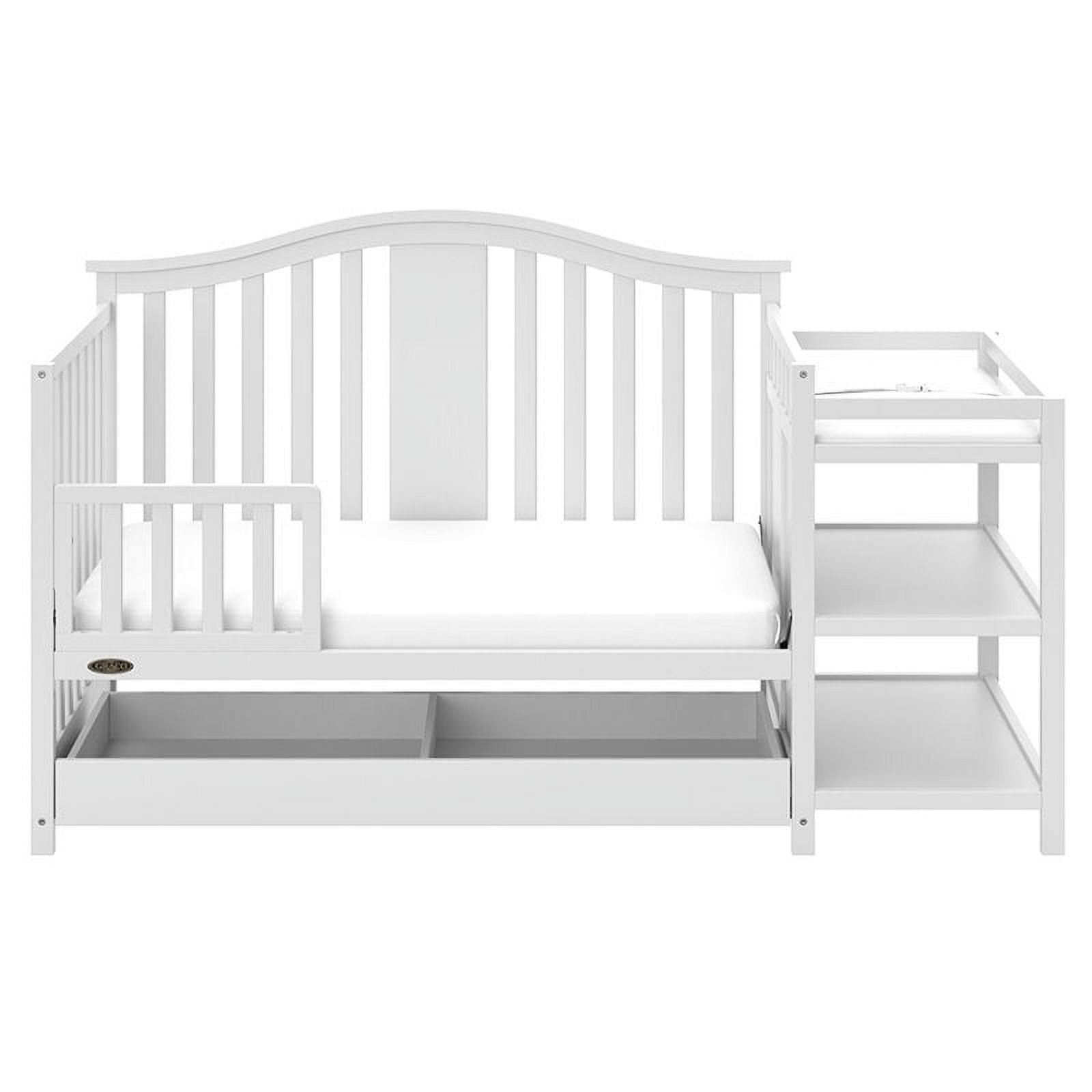 Graco Solano 4-in-1 Convertible Baby Crib and Changer with Drawer, White