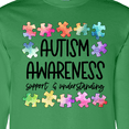 thumbnail image 4 of Inktastic Autism Awareness Support and Understanding Puzzle Pieces Long Sleeve T-Shirt, 4 of 5