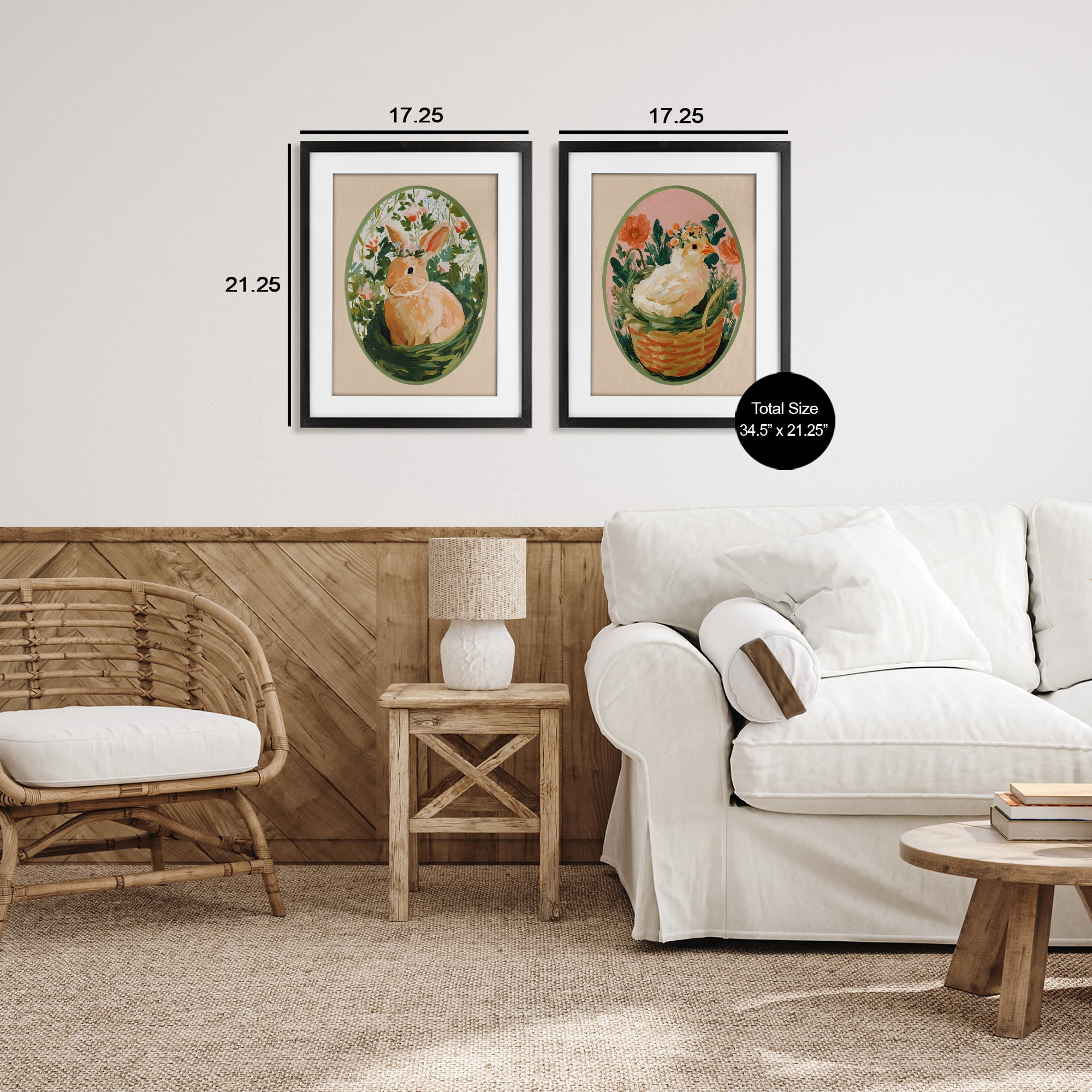 Stupell Industries Bloom Nest Animals 2 Piece Black Framed Print Under Glass Set, design by Yen