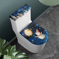 thumbnail image 2 of HELLHERO Christmas Snowman Toilet Seat Lid Cover Set for Fits All Toilet Shapes Polyester Fabric Soft Washable Stays in Place Elastic Edge Washable and Reusable Stylish, 2 of 5