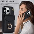 thumbnail image 7 of Compatible iPhone 14 Pro Max Phone Case Wallet with Card Holder,4 Card Slot Shockproof PU Leather Phone Case for iPhone 14 Pro Max Wallet Case with Stand,iPhone 14 Pro Max Case for Women Black, 7 of 7