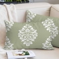 thumbnail image 2 of Baroque Sage Green Queen Pillow Covers, Vintage Damask Classic Floral Soft Breathable Throw Pillow Cases with Invisible Zipper, Decorative Pillowcase Pillows Protectors for Sofa Bed Chair 20"x30", 2 of 9