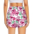 thumbnail image 4 of Uemuo Flamingo Pattern Women's Athletic Shorts High Waisted Running Shorts with Liner Pockets Gym Elastic Workout Shorts-X-Large, 4 of 9