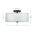 thumbnail image 4 of Globe Electric 2-Light Matte Black Indoor Semi-Flush Mount Ceiling Light, Linen and Organza Shade, 4 of 11