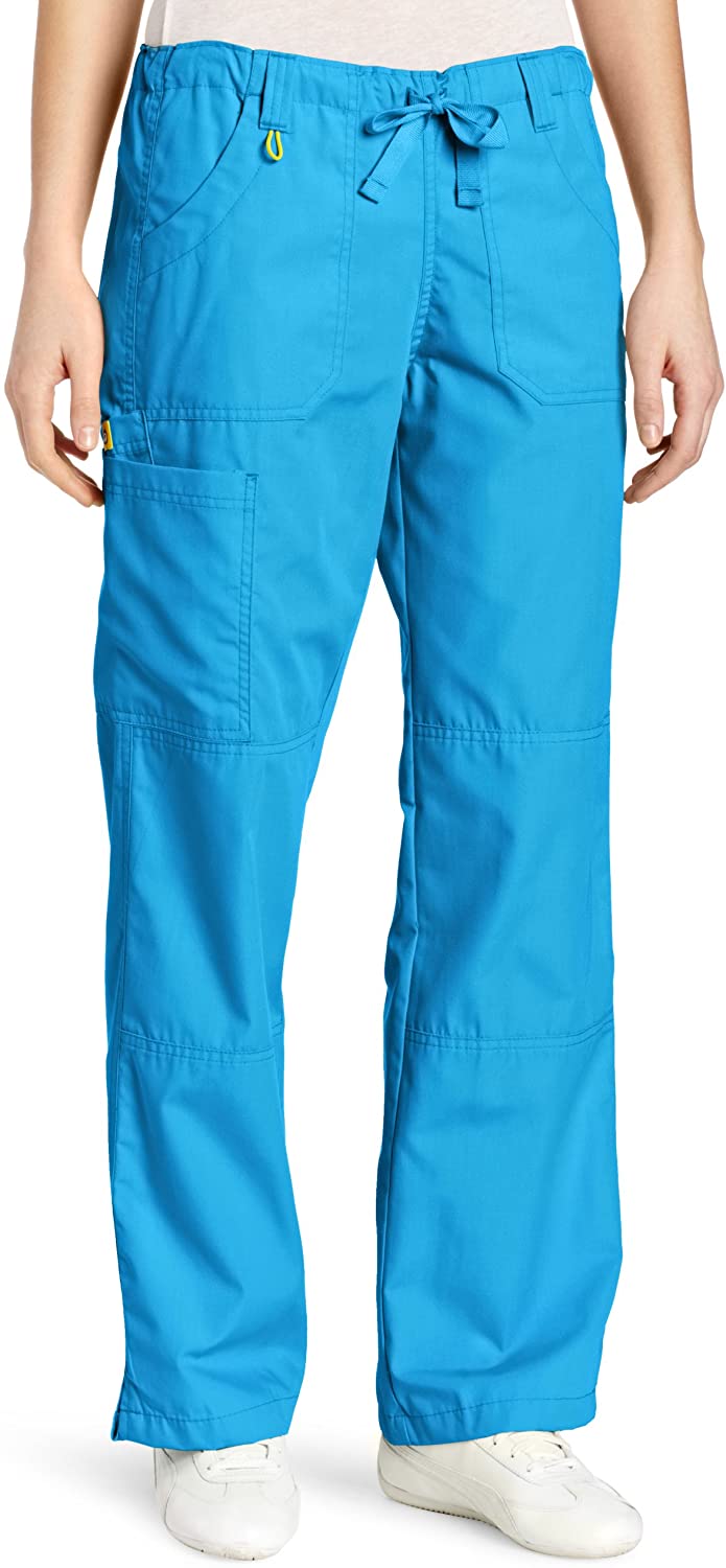 WonderWink Women's Scrubs Cargo Pant, Malibu Blue, Small/Petite