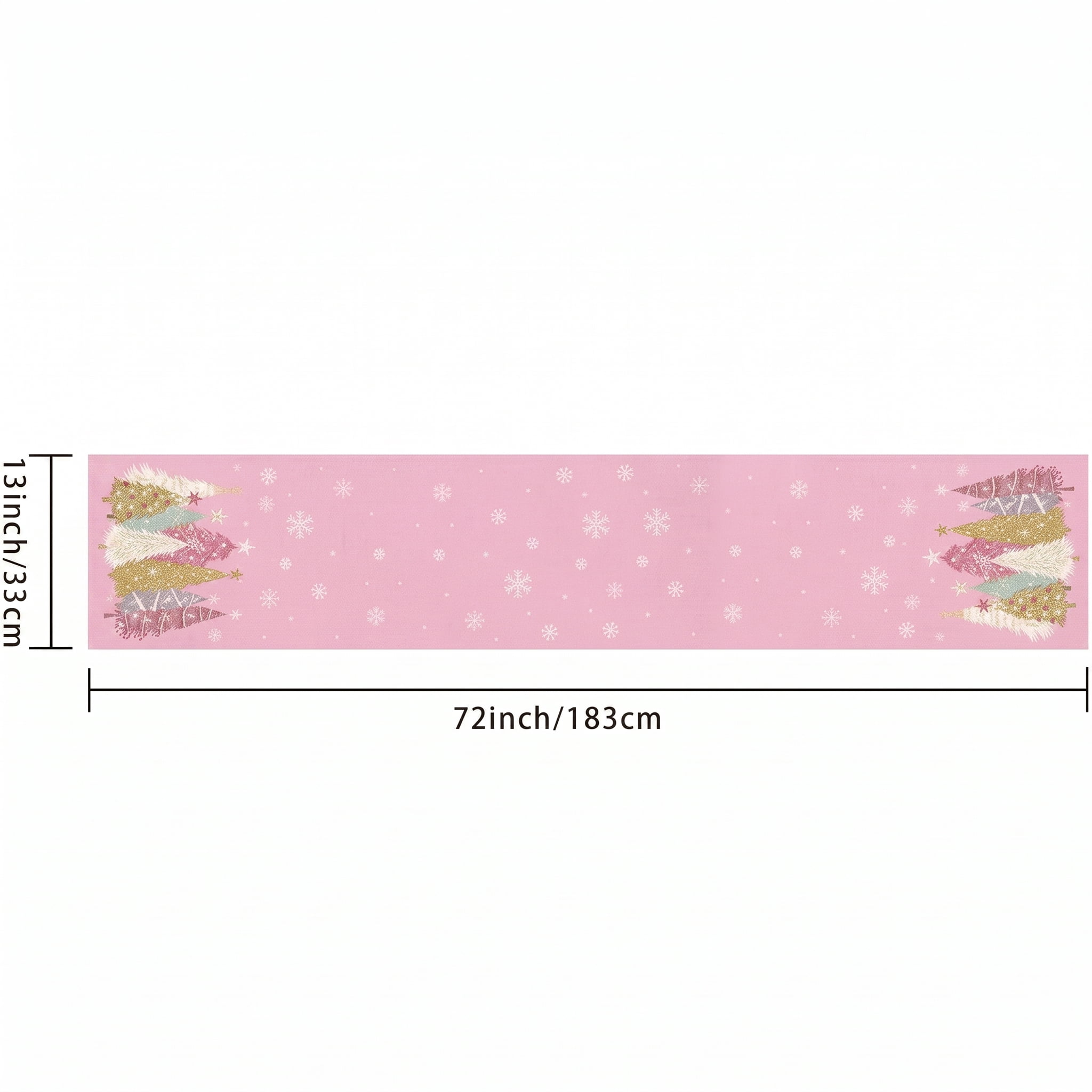 Christmas Table Runner 13x72 Inch, Xmas Trees Snowflakes Winter Holiday Decorative Farmhouse Table Decorations for Kitchen Dinning, Indoor Outdoor Dinner Party Decor