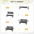 thumbnail image 5 of Nalone Outdoor Bench with Cup Holders, HDPE All Weather Porch Bench 800 Lbs, 2-Person Garden Benches Rot-Proof Fade Proof for Patio, Porch, and Park(Black), 5 of 8