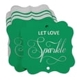 thumbnail image 3 of Inkdotpot Real Silver Foil Let Love Sparkle Wedding Tags Favor Bracket Shape Hang Pack Of 50 Paper Tags, 3 of 6