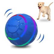 Petbobi Interactive Toy Dog Ball, Active Rolling Ball for Dogs with Flashing LED Light, Moving Bouncing Toys Ball for Medium Large Dogs, USB Rechargeable, Blue