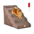 thumbnail image 7 of Pefilos 33" Dog Stairs for Small Pets with High-Density Sponge and Silicone Paw Prints, 5-Step Dog Ramp for Beds and Couch, Brown, 7 of 7