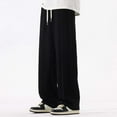 thumbnail image 2 of ZQUUVOU Mens Sweatpants Open Bottom Baggy Sweat Pants Sport Solid Casual Elastic Waist Pocket Pants Black, 2 of 6
