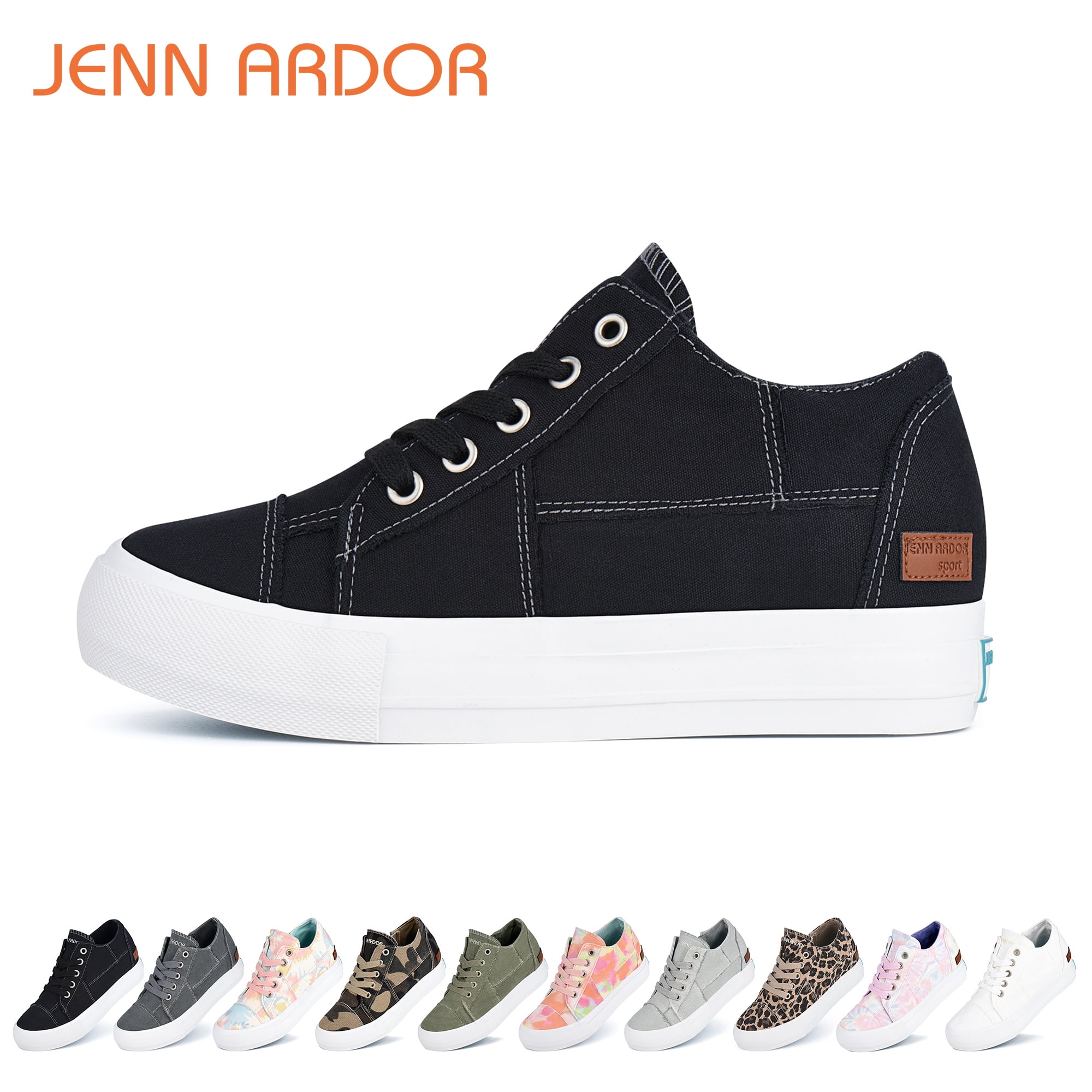 JENN ARDOR Women's Wedge Sneaker Platform Sneakers for Women Hidden Wedge Zipper Platform Shoes