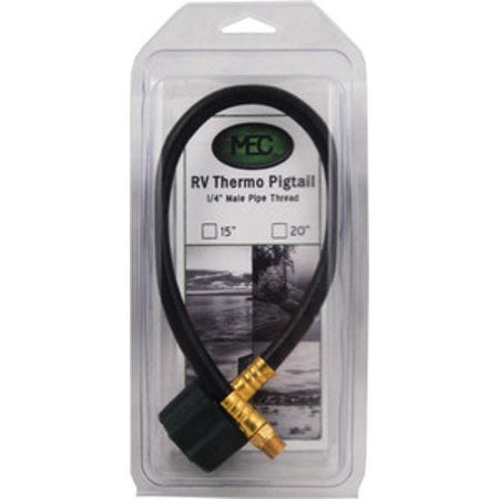 Marshall Excelsior MER401-20 Thermoplastic Pigtail Excess Flow POL x 1/4" M Inverted Flare - 20" OAL