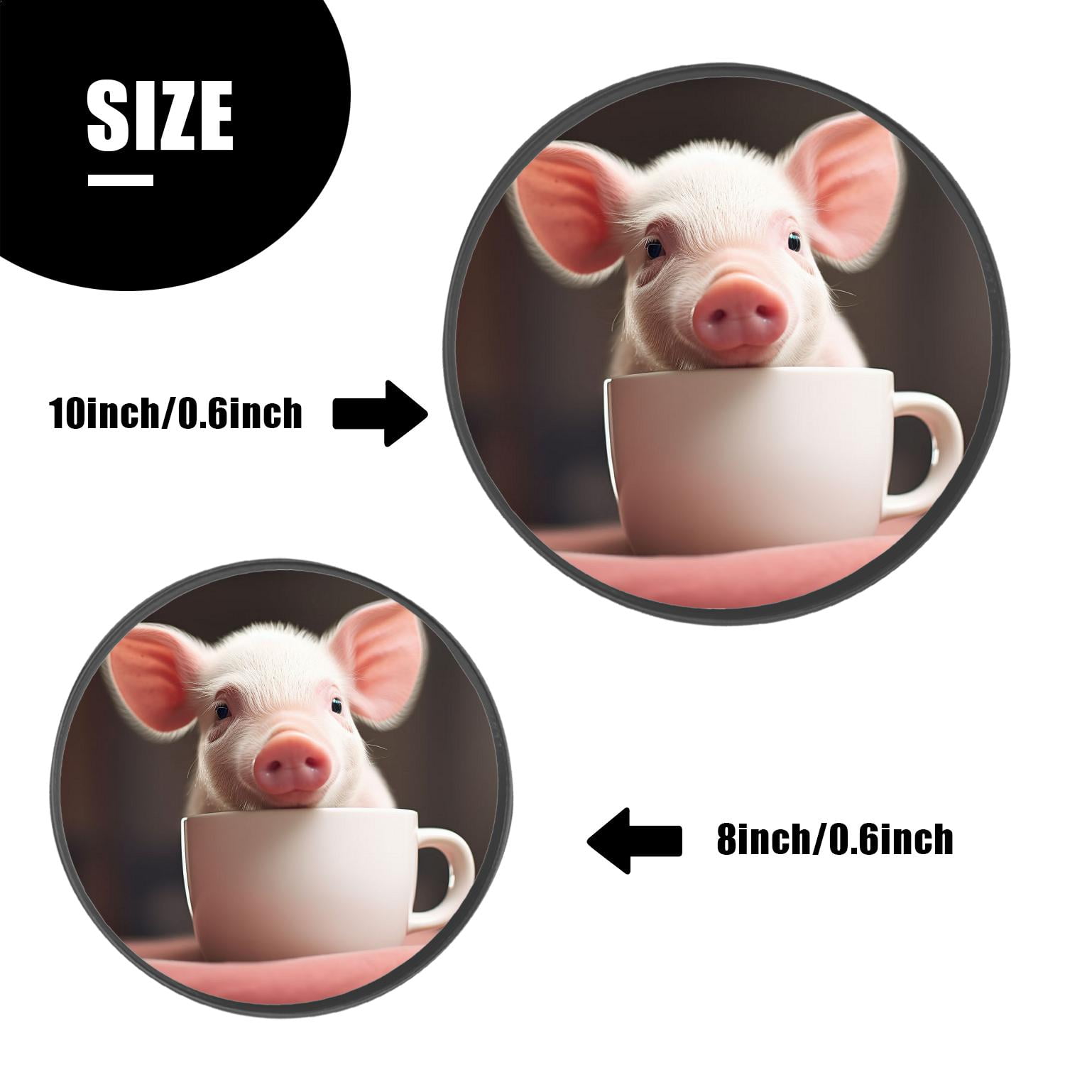 Round Stove Burner Covers 4 Pcs,Pig With Big Ears Beautiful Round Electric Stove Burner Covers 8Inch And 10Inch