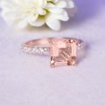 thumbnail image 2 of Morganite Ring Sterling Silver Wedding Ring Diamond Promise Ring Princess Cut Gemstone Jewelry for Her Dainty Statement Ring Gifts, 2 of 4