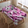 thumbnail image 2 of Purple Pink Camo Classic Shapes Pattern Rectangle Tablecloth 60"x84",Waterproof Polyester Rectangle Table Cloth, Wipeable Spillproof Polyester Tablecloth for Dining, Camping, Indoor and Outdoor, 2 of 5