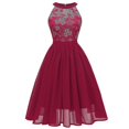 thumbnail image 1 of Vestido vintage de princesa con encaje floral y escote de cóctel para mujer, 1 of 4