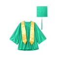 thumbnail image 3 of YONGHS Girls Graduation Gown Cap Set Kindergarten Preschool Church Robe Kids Children Uniform Outfit Green 27, 3 of 5