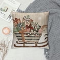 thumbnail image 2 of PHYHOO Christmas Pillow Covers , Striped Wooden Tree Snow Sleigh Merry Bright Xmas Holiday Decor Decorative Throw Cushion Case Decoration for Home Party Sofa Couch (Brown), 2 of 5