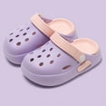 thumbnail image 4 of Kids Slippers,Girls Sandals Children's Shoes Summer EVA Outer Wear Cartoon Cute Baby Toe Slippers,Girls Slippers,01 Purple,10-10.5 Years, 4 of 5