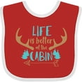 thumbnail image 3 of Inktastic Life is Better at the Cabin, Deer Antlers, Camping Boys or Girls Baby Bib, 3 of 4