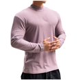 thumbnail image 4 of SwiftWear Mens Undershirts Fashion Casual Pullover Ribbed Slim Fit Tops Solid Sports Long Sleeve Crewneck T-Shirts, Purple L, 4 of 4