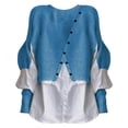 thumbnail image 4 of Blue Hoodies for Women's Autumn and Winter New Layered Pullover Spliced Two Piece Knitted Sweater Shirt Fall Tops for Women 2025, 4 of 4