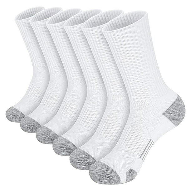 Calcetines Prolriy para hombre, de baloncesto, cortos, de color liso, 5 unidades, color blanco