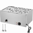 thumbnail image 1 of KFFKFF 24QT Commercial Food Warmer, 5-Pan Electric Steam Table, 1200W Professional Countertop Stainless Steel Buffet Bain Marie with 86-185°F Temp Control, 1 of 9