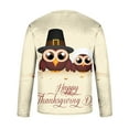 thumbnail image 3 of Odeerbi Thanksgiving Shirts For Men 2024 Casual Round Neck Pullover 3D Printed Realistic Print T-Shirt Khaki, 3 of 5