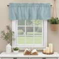 thumbnail image 3 of Blue Linen Valances for Windows, Rod Pocket Kitchen Valance Curtains - Soft & Washable Small Window Treatment for Living Room, Bathroom, Farmhouse Pure Color 54x18inch, 1 Panel, 3 of 9