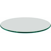VICTOR 34" Round, 1/2" Inch Thick Tempered Ogee Edge Polish Glass Table Top, Clear