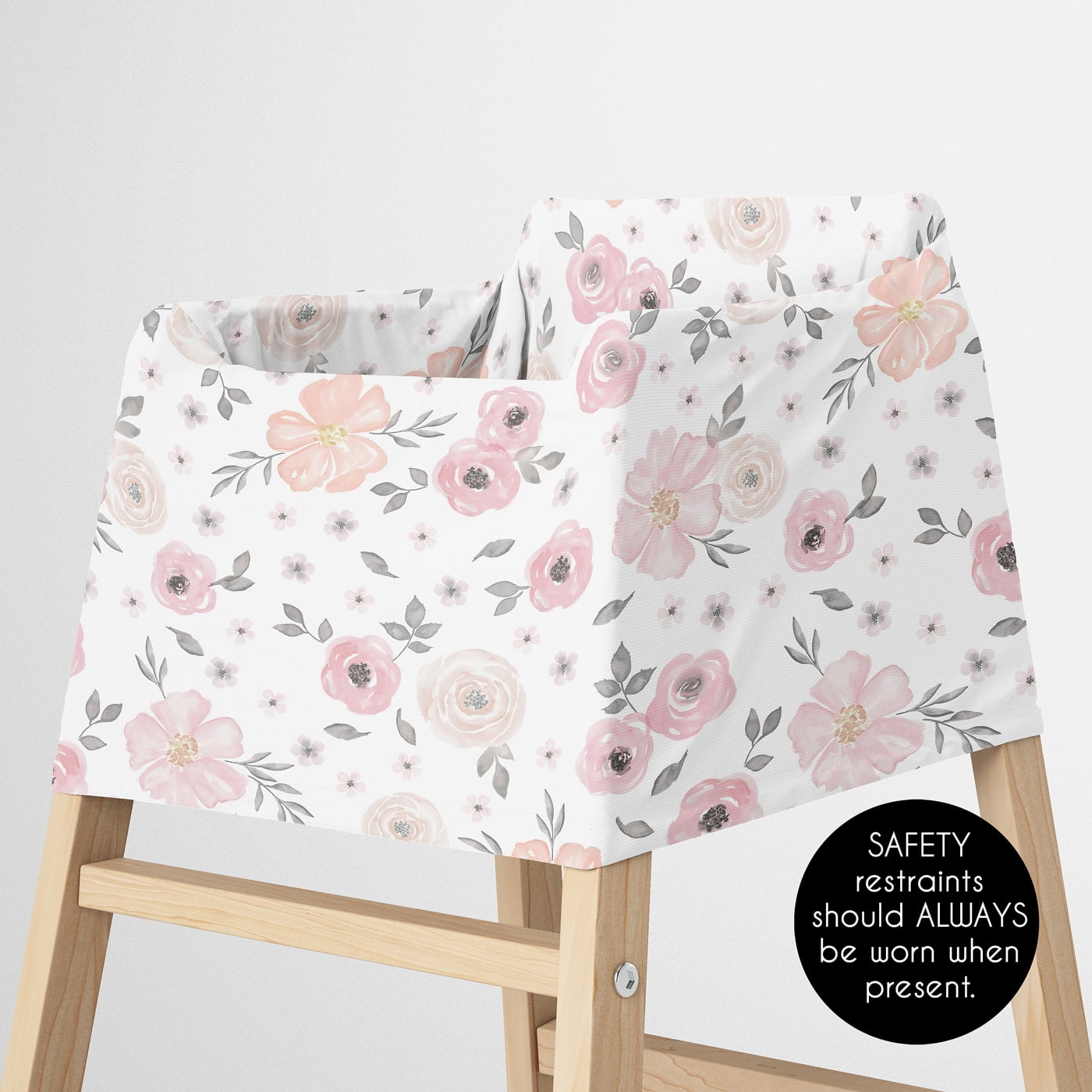Sweet Jojo Designs Watercolor Floral Pink Grey and White Multi Use Baby Car Seat and Nursing Cover