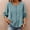 Blue, variant on Only Moment Womens Tops 3/4 Sleeve Crew Neck Slub Linen with Button Cuffs Dressy Casual Summer Outfits Early Fall Fashion Spring Clothes Blue,L
