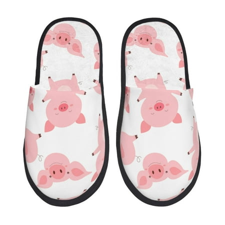 

Sikiie Kawaii Pigs Fuzzy Slip-on Slippers Warm Cozy Soft Lightweight Memory Foam Indoor House ShoesLarge