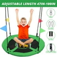 thumbnail image 5 of JoyStone Saucer Tree Swing Set for Kids Adults, 40" Durable Multi-Strand Adjustable Ropes Flying Swing Seat for Outdoor Playground, Backyard, Green, 5 of 8