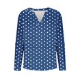 thumbnail image 6 of Women's Long Sleeve Tops 2026 Trendy Polka Dot V Neck Pullover Shirts Spring Causal Loose Fit Tunic Dressy Blouse, 6 of 7