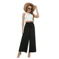 thumbnail image 5 of Uvplove Women's Wide Leg Trousers Palazzo Pants Drawstring Waist Summer Loose Trousers with Pockets Black-M, 5 of 14