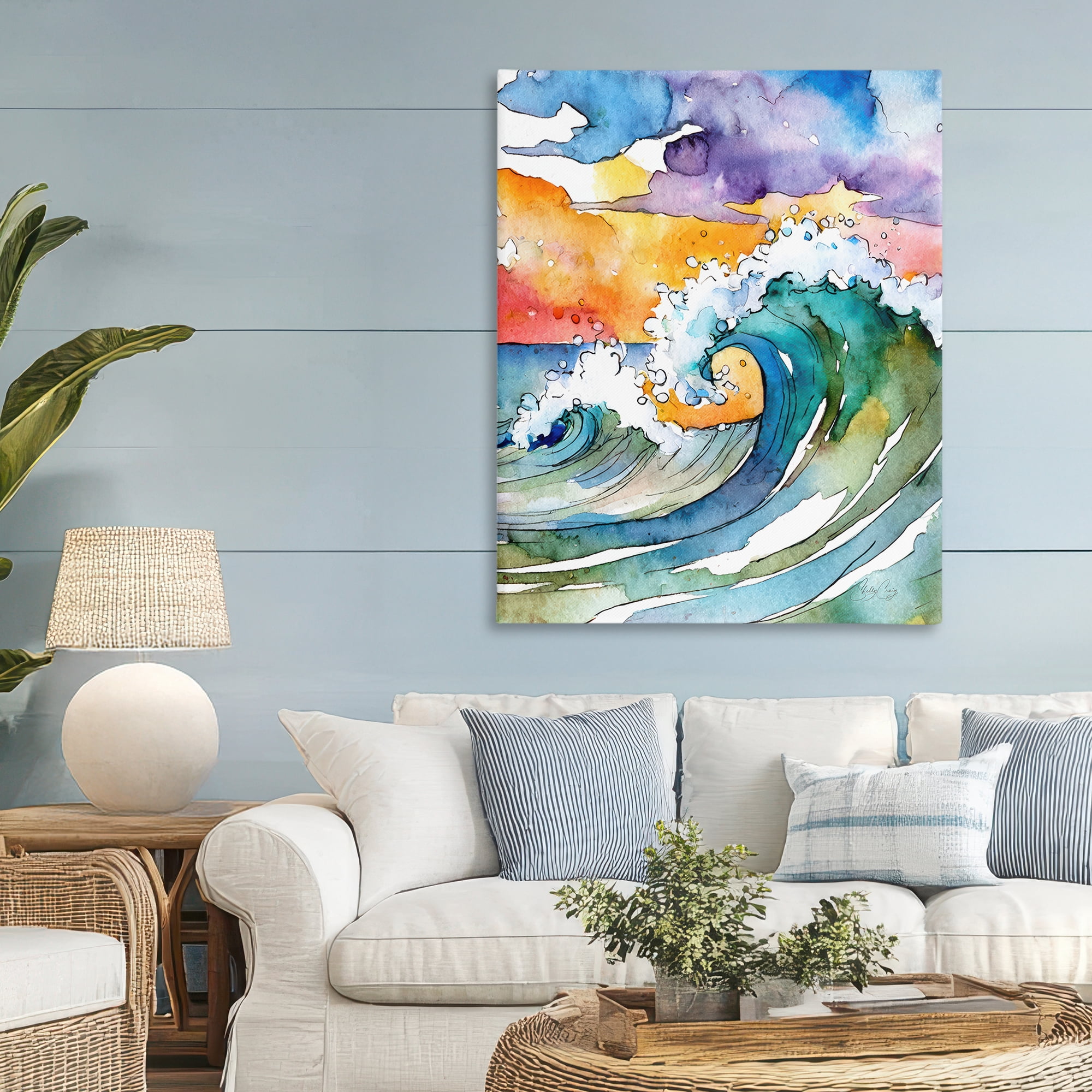 Stupell Industries Vibrant Sunrise Surf Canvas Wall Art, design by Shelly Craig